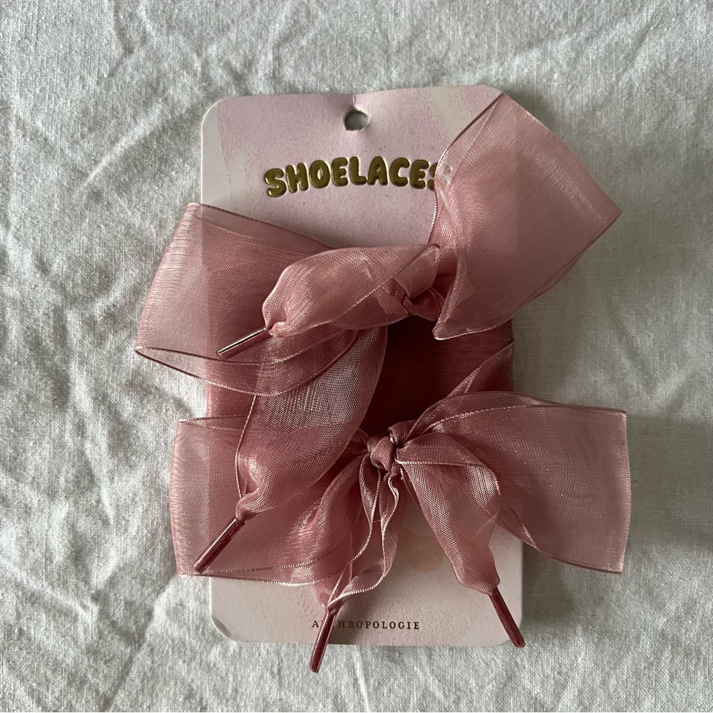 Anthropologie Pink Ribbon Shoelaces